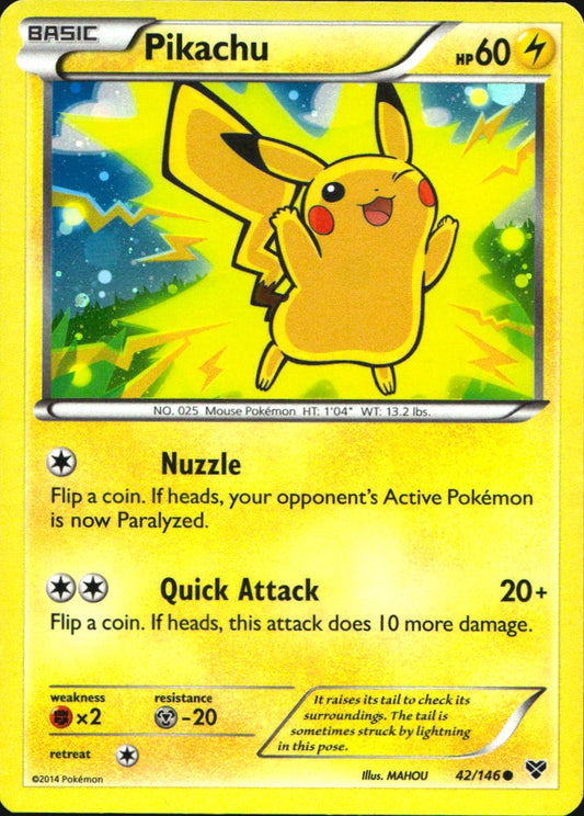 Pikachu 42/146 Cosmos Common XY Pokemon Near Mint