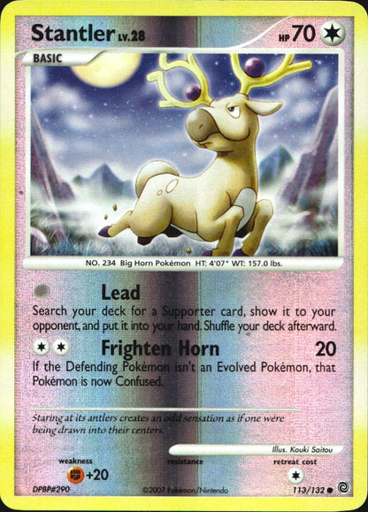 Stantler 113/132 Common Secret Wonders Pokemon Reverse Holo Near Mint