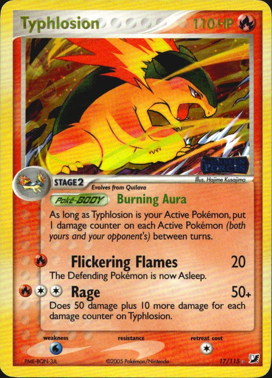 Typhlosion 17/115 Holo Rare Unseen Forces Pokemon Reverse Holo Lightly Played