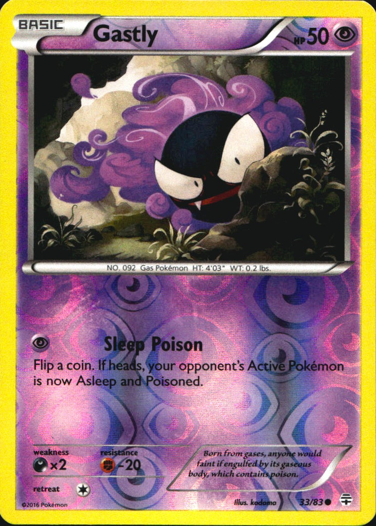 Gastly 33/83 Common Generations Pokemon Reverse Holo Near Mint
