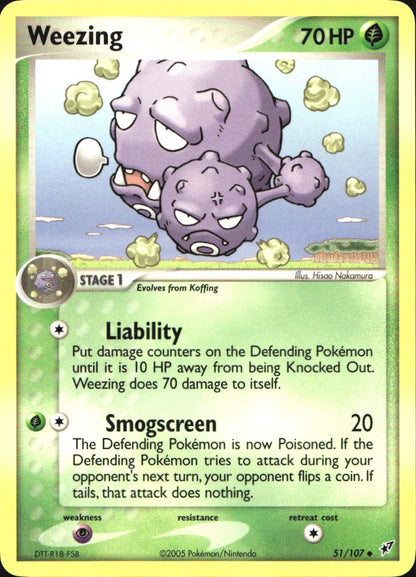 Weezing 51/107 Uncommon Deoxys Pokemon Near Mint