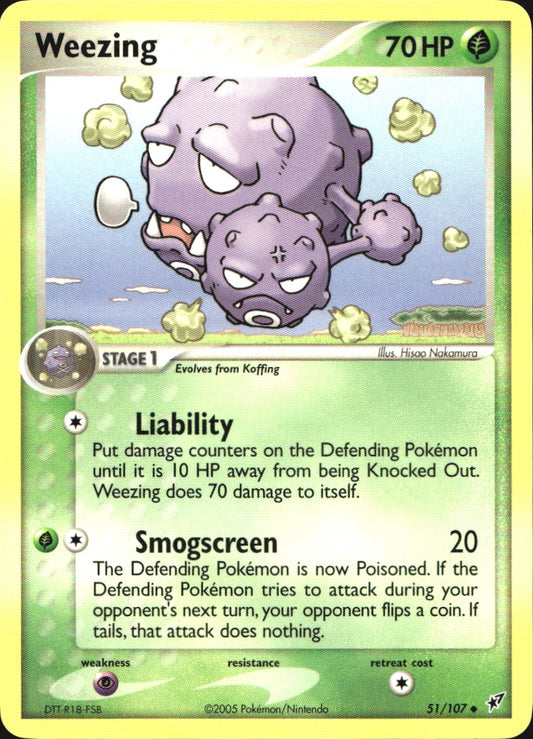 Weezing 51/107 Uncommon Deoxys Pokemon Near Mint