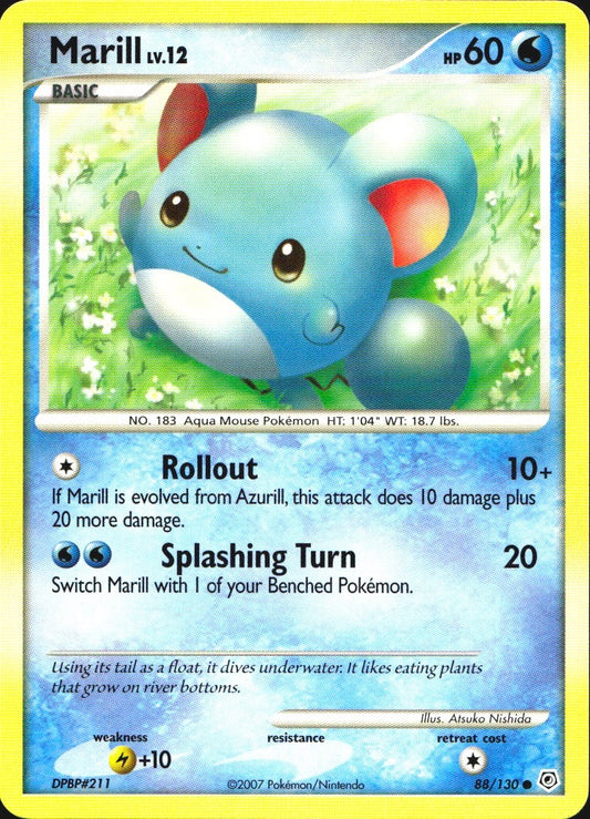Marill 88/130 Common Diamond & Pearl Pokemon Near Mint