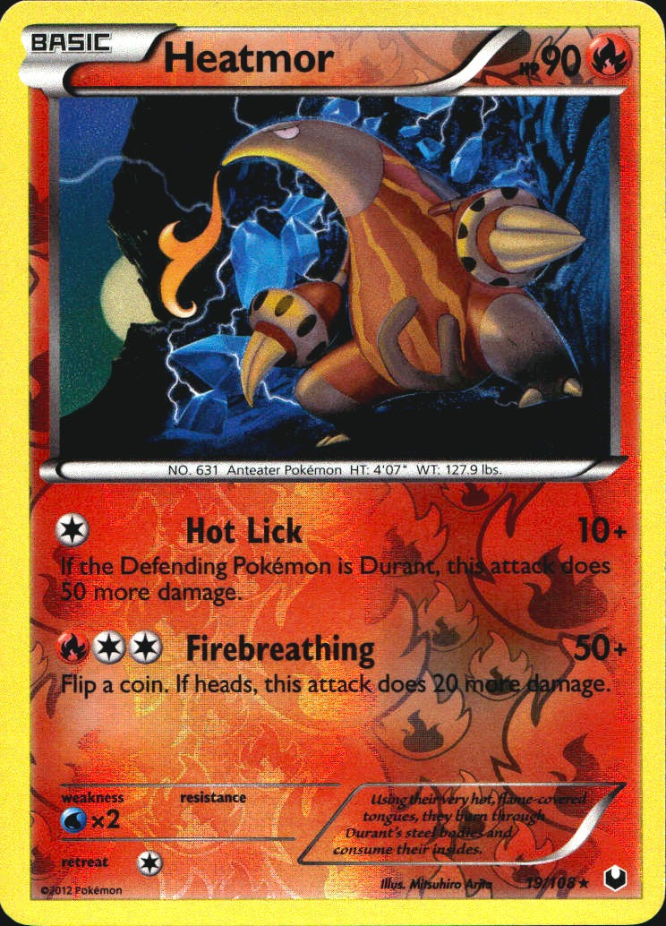 Heatmor 19/108 Rare Dark Explorers Pokemon Reverse Holo Near Mint