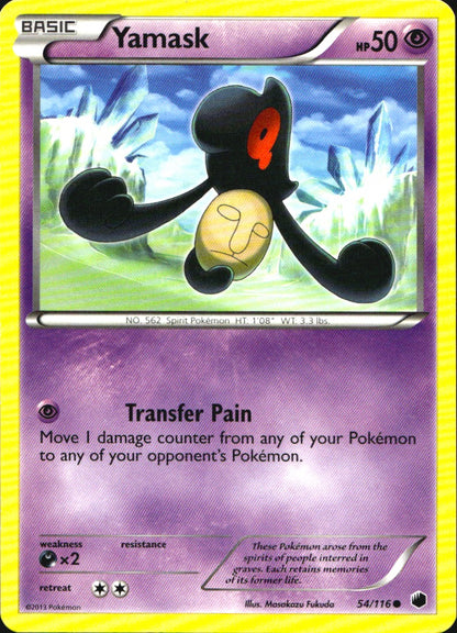 Yamask 54/116 Common Plasma Freeze Pokemon Near Mint