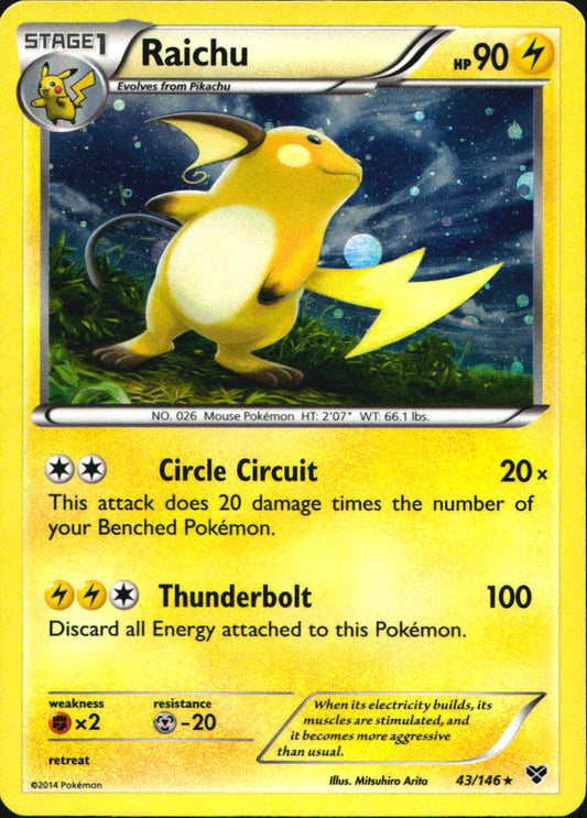 Raichu 43/146 Cosmos Holo Rare XY Pokemon Near Mint