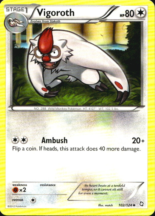 Vigoroth 102/124 Uncommon Dragons Exalted Pokemon Near Mint