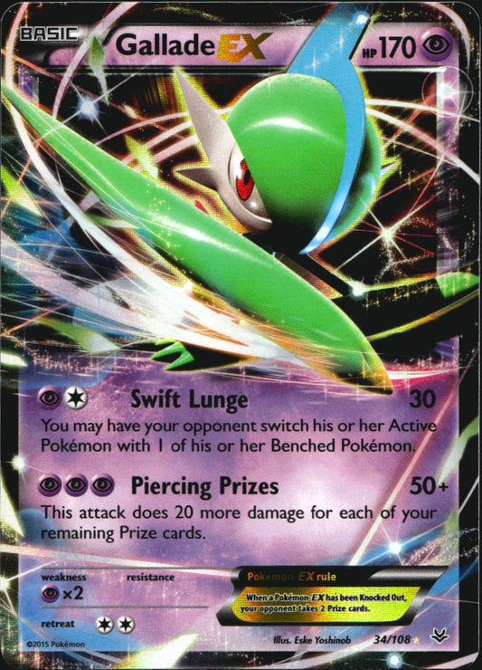 Gallade EX 34/108 Holo Rare EX Roaring Skies Pokemon Near Mint