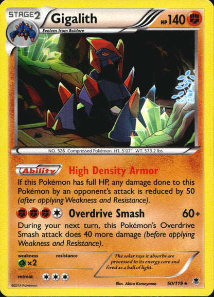Gigalith 50/119 Holo Rare Phantom Forces Pokemon Near Mint