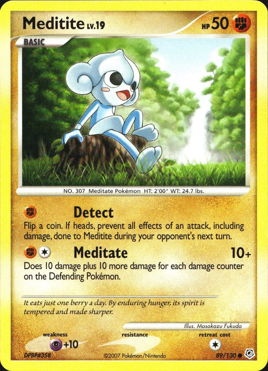 Meditite 89/130 Common Diamond & Pearl Pokemon Near Mint