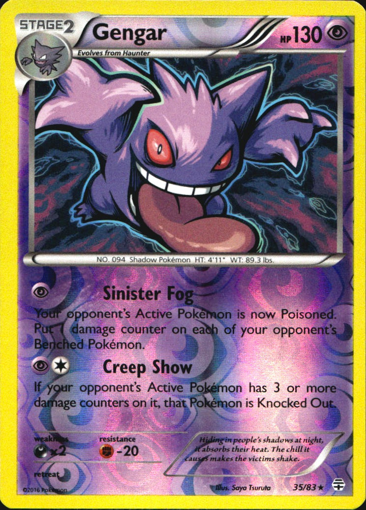 Gengar 35/83 Holo Rare Generations Pokemon Reverse Holo Near Mint