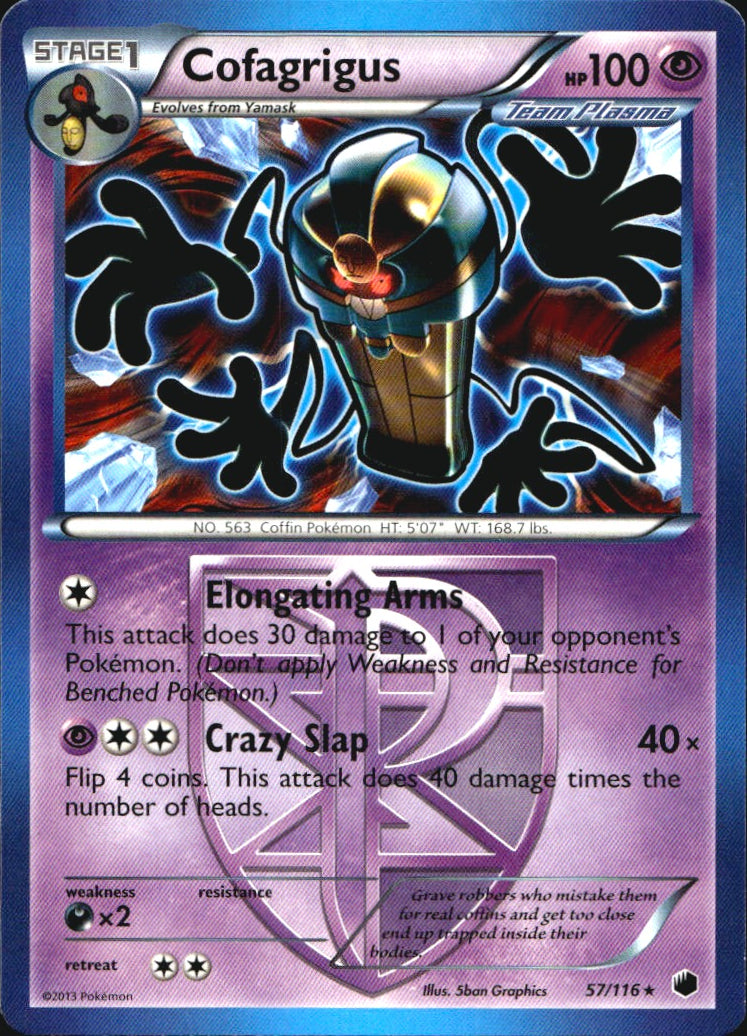Cofagrigus 57/116 Rare Plasma Freeze Pokemon Near Mint