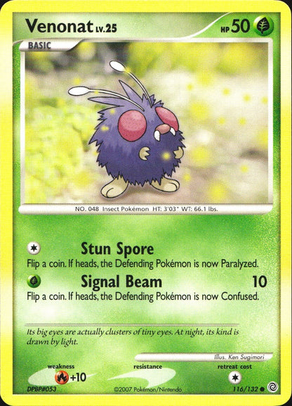 Venonat 116/132 Common Secret Wonders Pokemon Near Mint