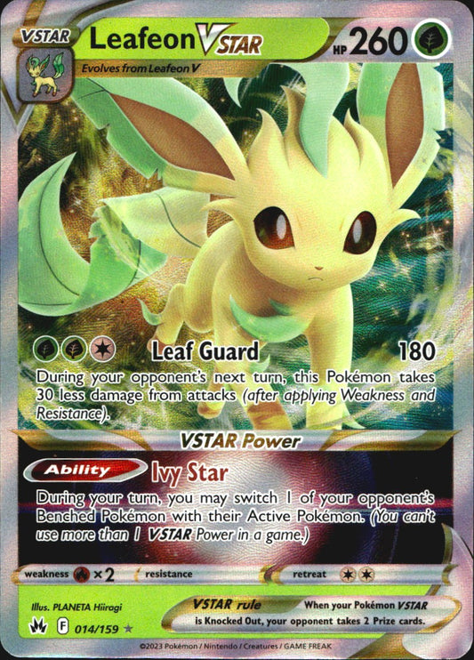 Leafeon VSTAR 014/159 Holo Rare VSTAR Crown Zenith Pokemon Near Mint