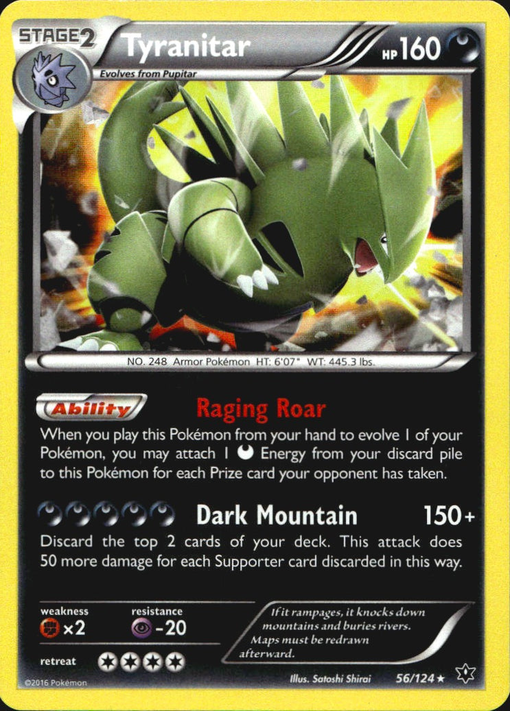 Tyranitar 56/124 Holo Rare Fates Collide Pokemon Near Mint