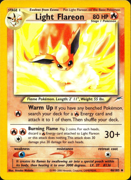 Light Flareon 46/105 Uncommon Neo Destiny Pokemon Near Mint
