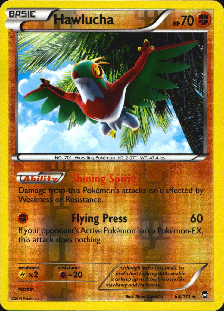 Hawlucha 63/111 Furious Fists Pokemon Reverse Holo Near Mint