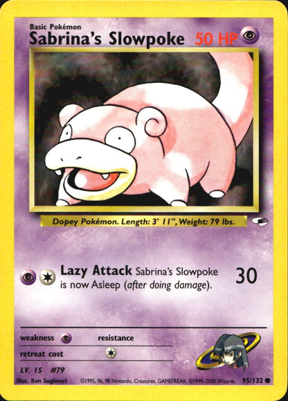 Sabrina's Slowpoke 95/132 Common Gym Heroes Pokemon Near Mint