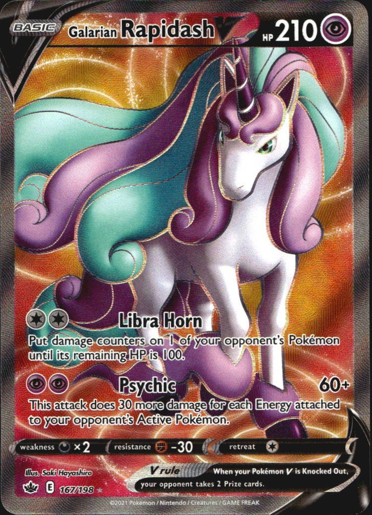 Galarian Rapidash V 167/198 Ultra Rare Chilling Reign Near Mint