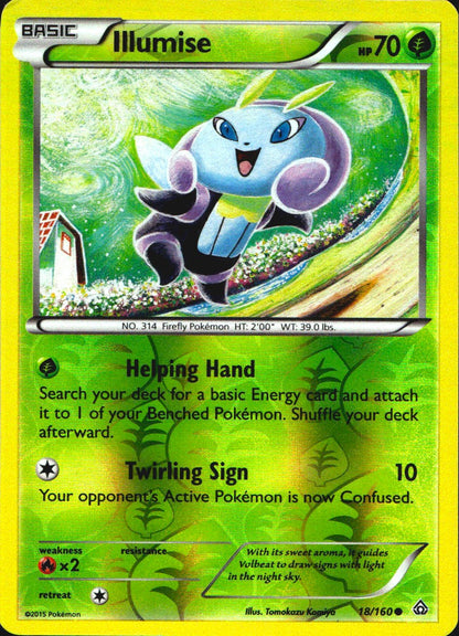 Illumise 18/160 Common Primal Clash Pokemon Reverse Holo Near Mint
