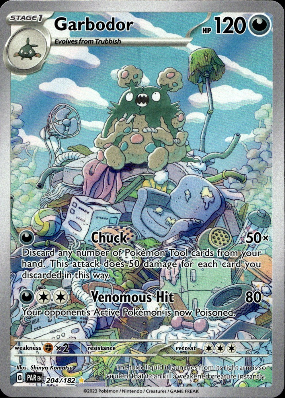Garbodor 204/182 Illustration Rare Paradox Rift Pokemon Near Mint