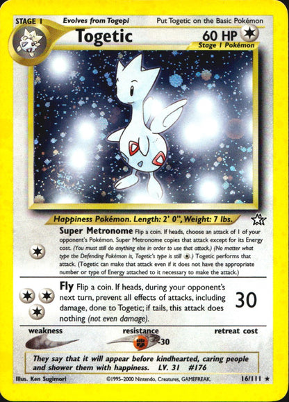 Togetic 16/111 Holo Rare Neo Genesis Pokemon Near Mint