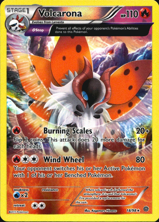 Volcarona 18/98 Rare Ancient Origins Pokemon Reverse Holo Near Mint