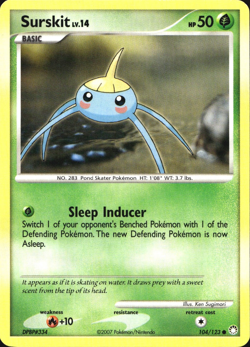 Surskit 104/123 Common Mysterious Treasures Pokemon Near Mint