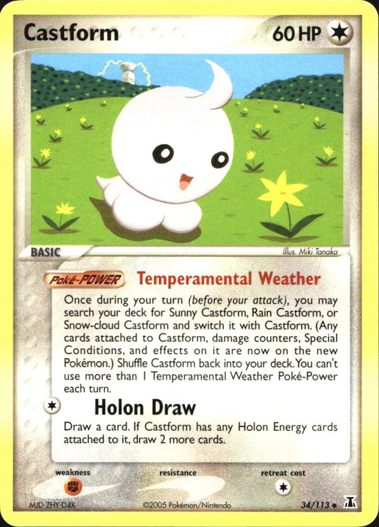 Castform 34/113 Uncommon Delta Species Pokemon Near Mint