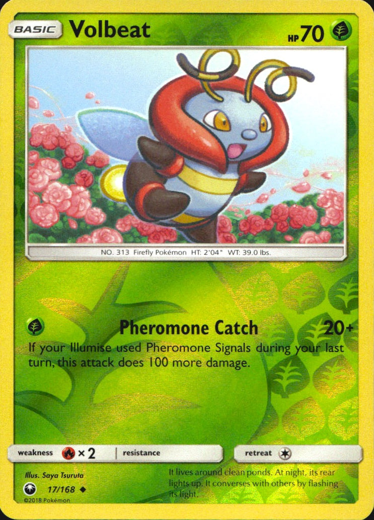 Volbeat 17/168 Uncommon Celestial Storm Pokemon Reverse Holo Near Mint
