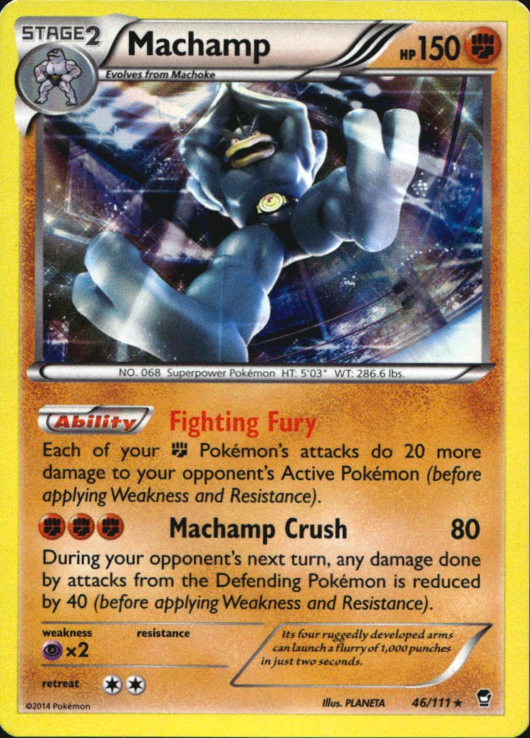 Machamp 46/111 Holo Rare Furious Fists Pokemon Reverse Holo Near Mint
