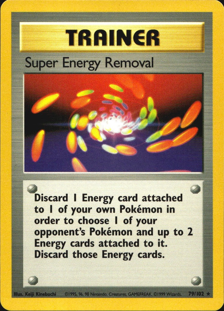 Super Energy Removal 79/102 Rare Base Set Unlimited Pokemon Near Mint