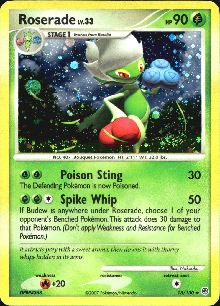 Roserade 13/130 Holo Rare Diamond & Pearl Pokemon Near Mint
