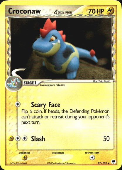 Croconaw 27/101 Uncommon Dragon Frontiers Pokemon Near Mint