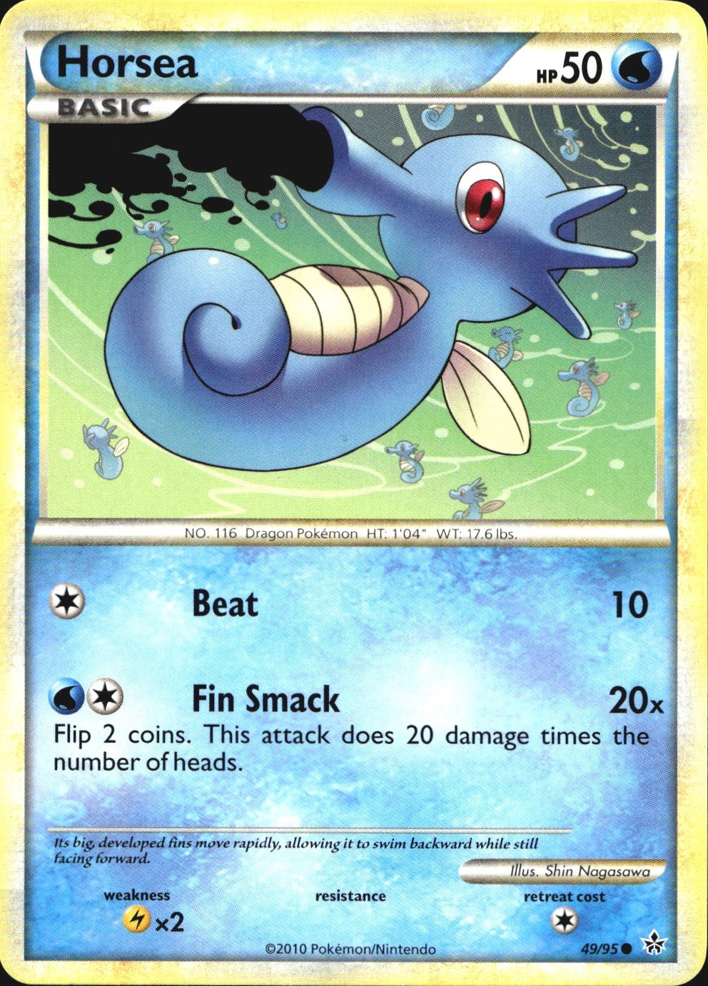 Horsea 49/95 Common HGSS Unleashed Pokemon Near Mint