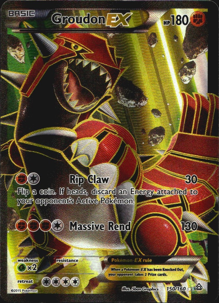 Groudon EX 150/160 Rare Ultra Primal Clash Pokemon Near Mint