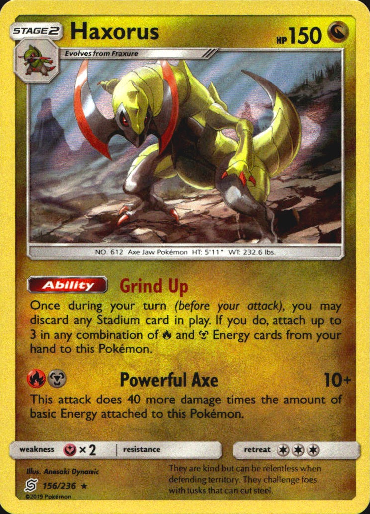 Haxorus 156/236 Holo Rare Unified Minds Pokemon Near Mint
