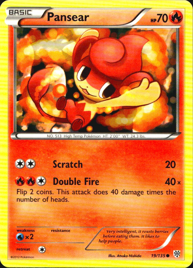 Pansear 19/135 Common Plasma Storm Pokemon Near Mint