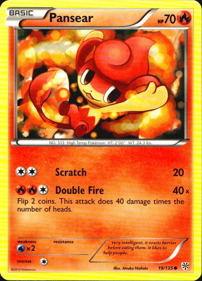 Pansear 19/135 Common Plasma Storm Pokemon Near Mint