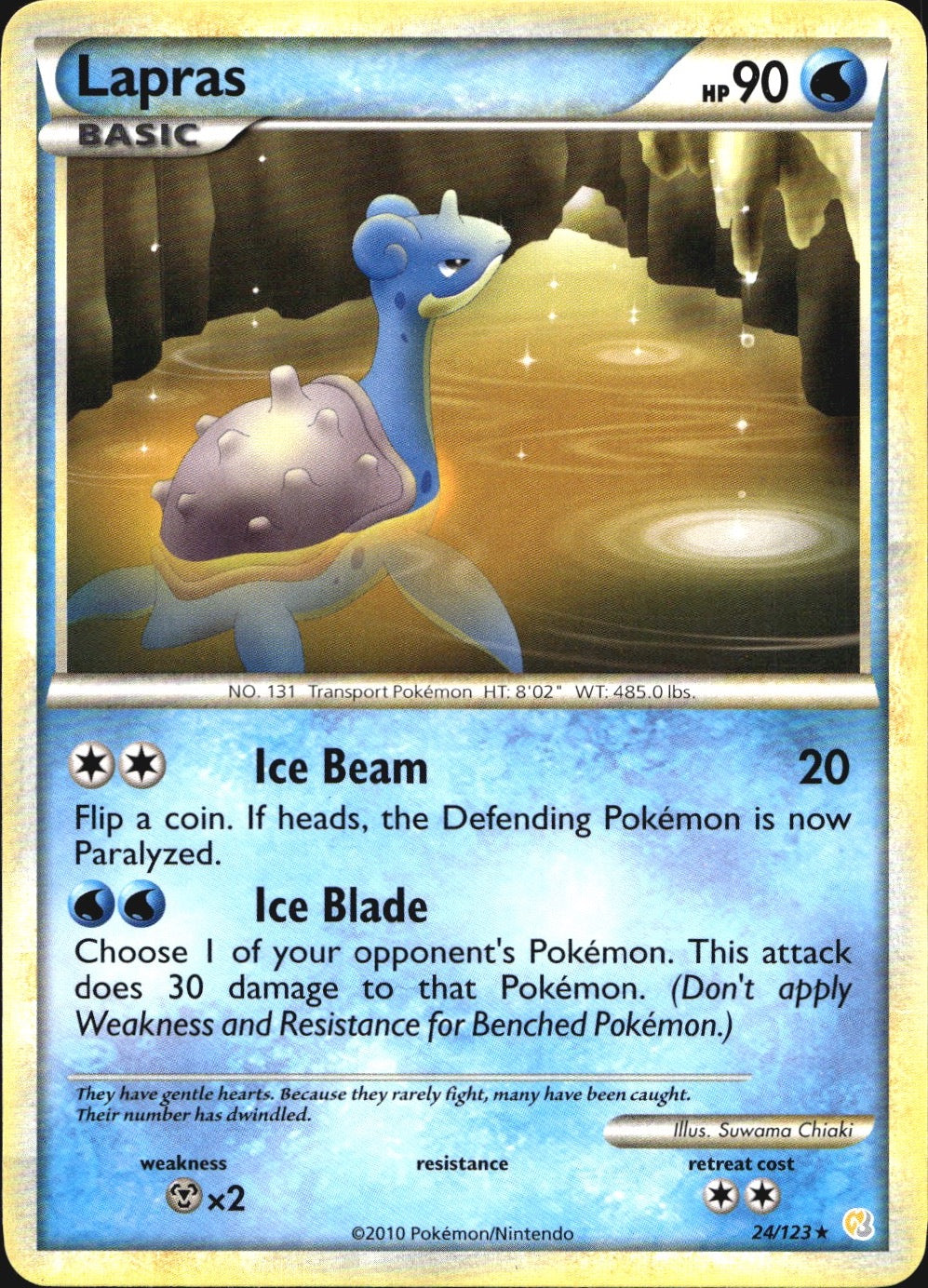 Lapras 24/123 Rare HeartGold & SoulSilver Pokemon Near Mint