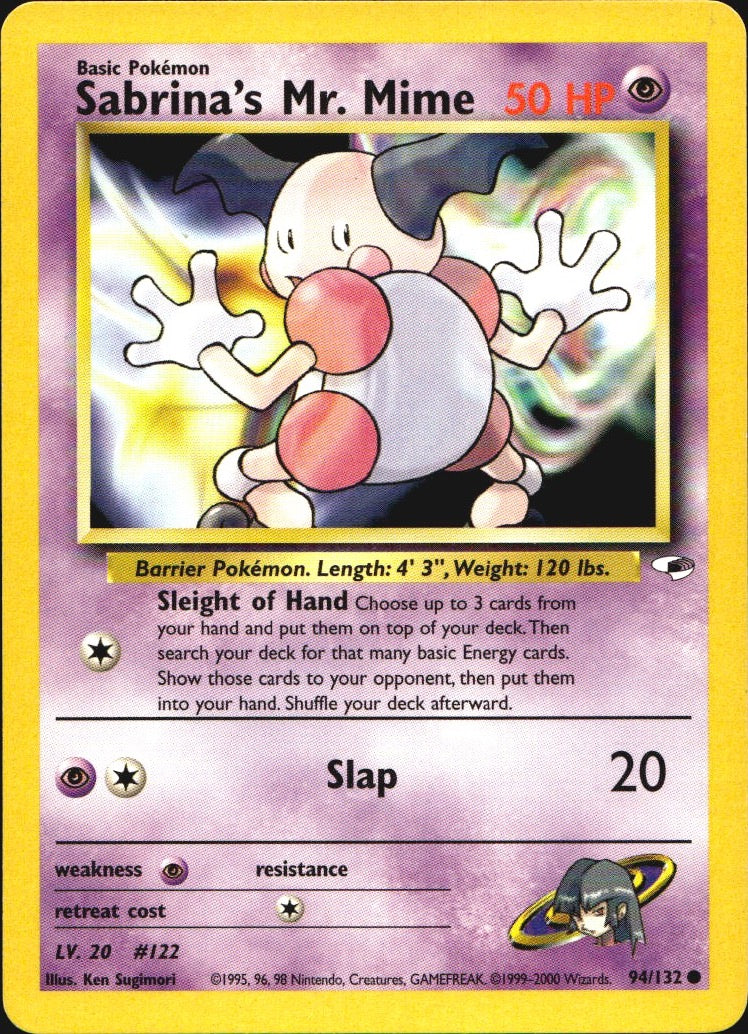 Sabrina's Mr. Mime 94/132 Common Gym Heroes Pokemon Near Mint