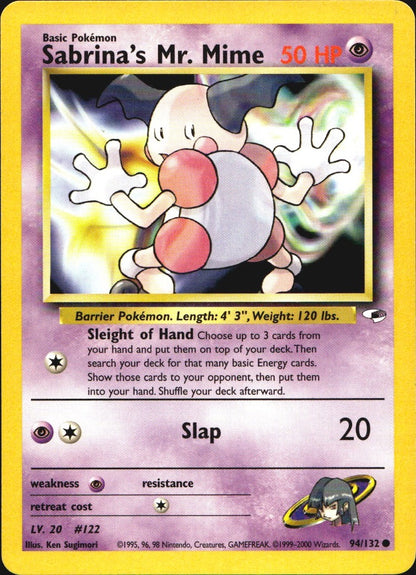 Sabrina's Mr. Mime 94/132 Common Gym Heroes Pokemon Near Mint