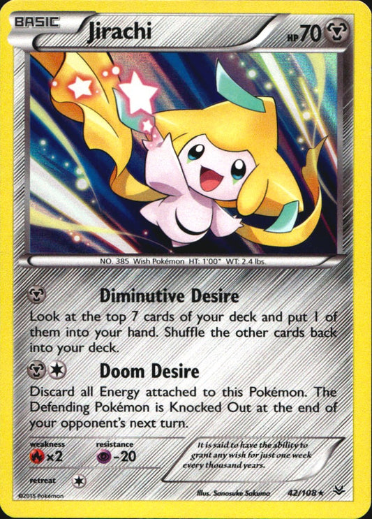 Jirachi 42/108 Holo Rare Roaring Skies Pokemon Near Mint