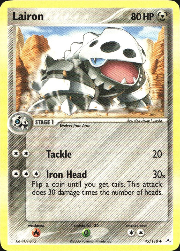 Lairon 45/110 Uncommon Holon Phantoms Pokemon Near Mint