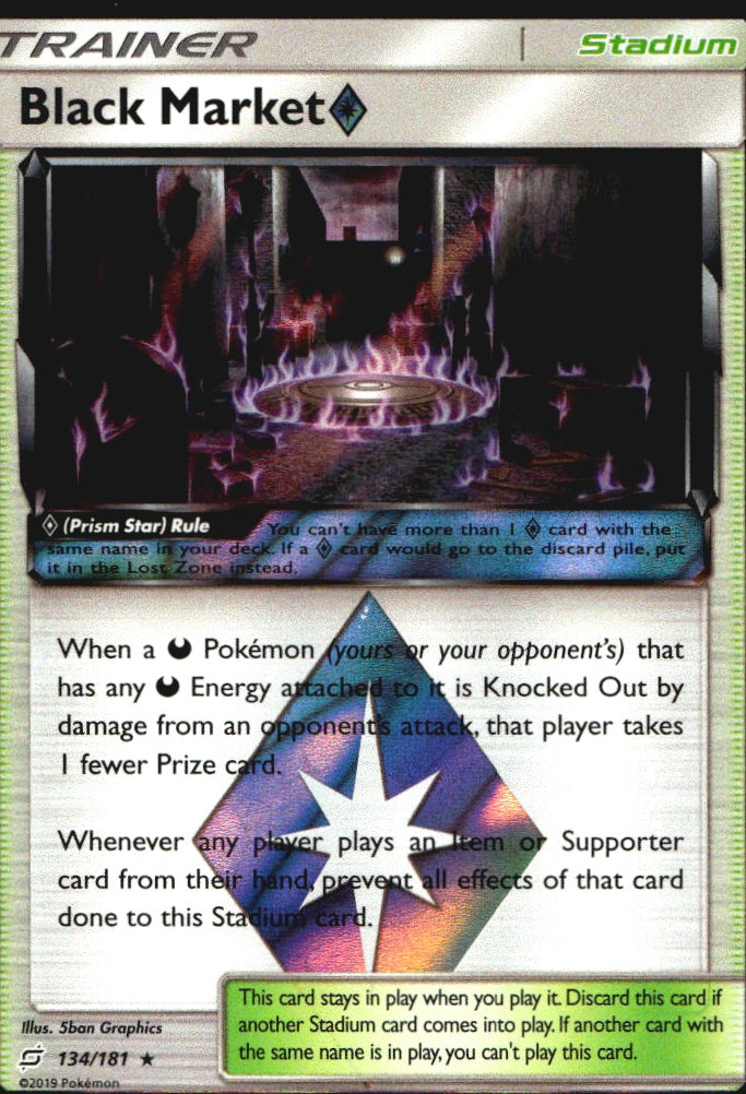Black Market ◇ 134/181 Rare Prism Star Team Up Pokemon Near Mint