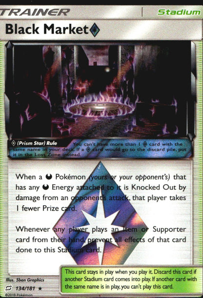 Black Market ◇ 134/181 Rare Prism Star Team Up Pokemon Near Mint