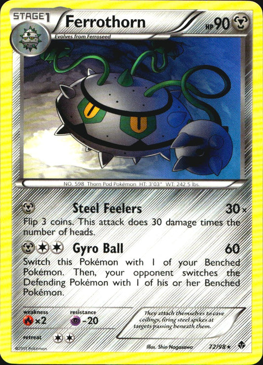Ferrothorn 72/98 Rare Emerging Powers Pokemon Near Mint
