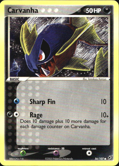 Carvanha 56/107 Common Deoxys Pokemon Near Mint