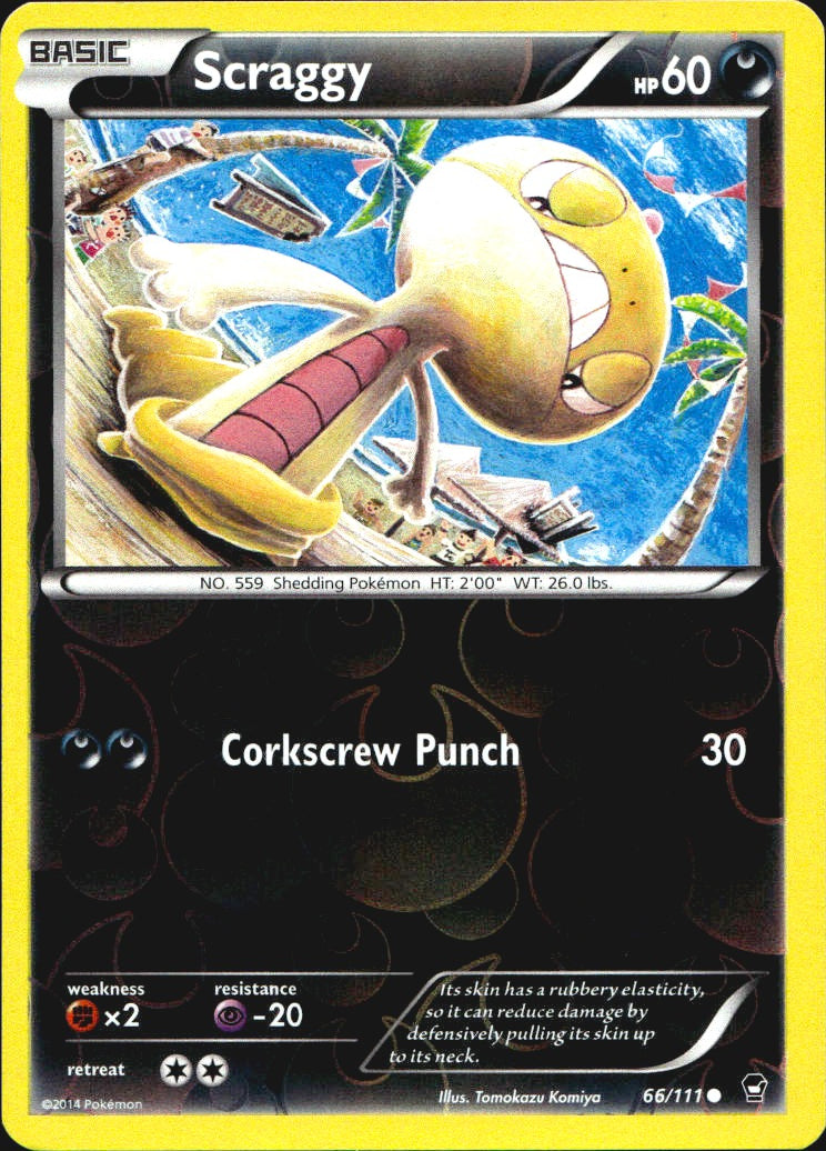 Scraggy 66/111 Common Furious Fists Pokemon Reverse Holo Near Mint