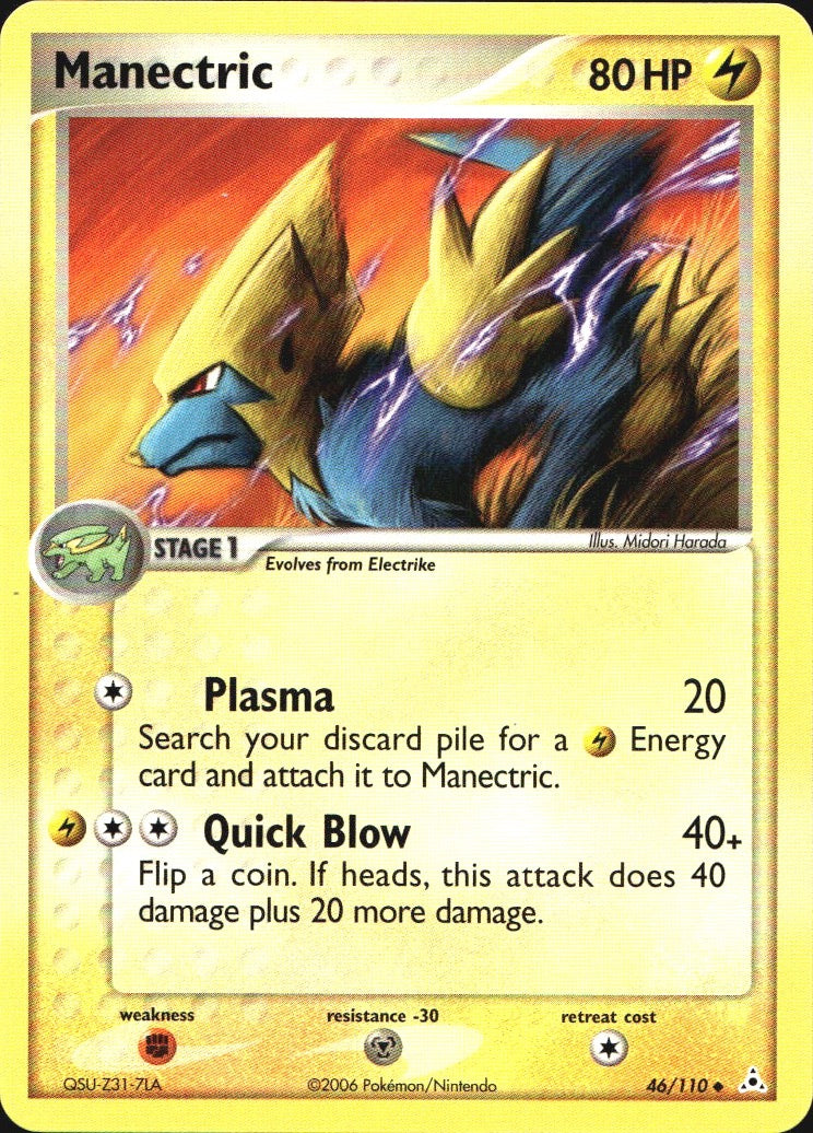 Manectric 46/110 Uncommon Holon Phantoms Pokemon Near Mint